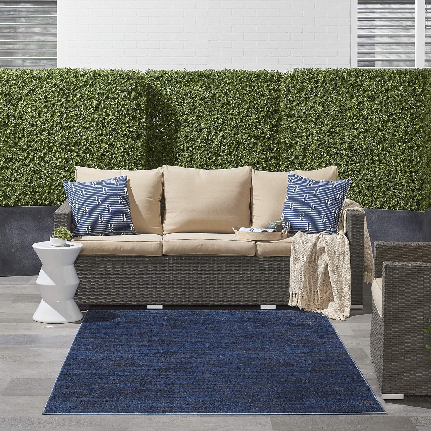 Nourison Nourison Essentials NRE01 Indoor/outdoor Area Rug - Midnight Blue 5' x 7'