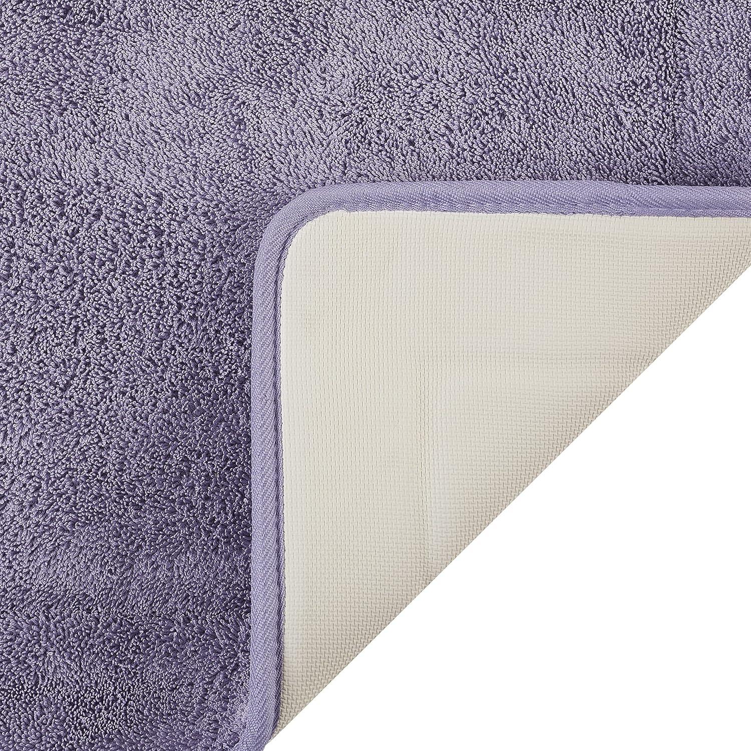 Wisteria Purple Terry Memory Foam Bath Mat Set