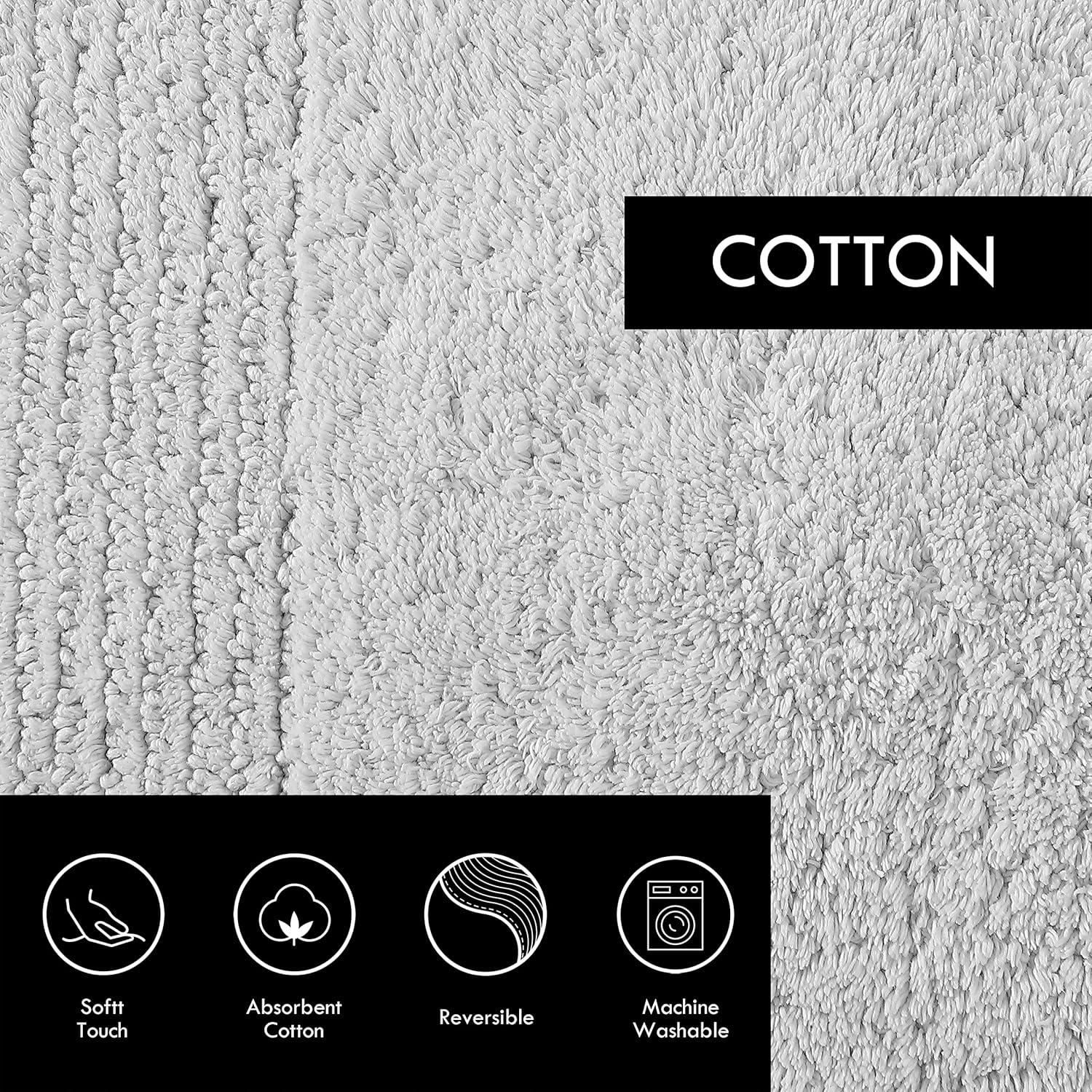 Vera Wang - Bathroom Rug Set, Soft & Absorbent Bathroom Decor, Reversible Modern Design (Sculpted Pleat Grey, 2 Piece)