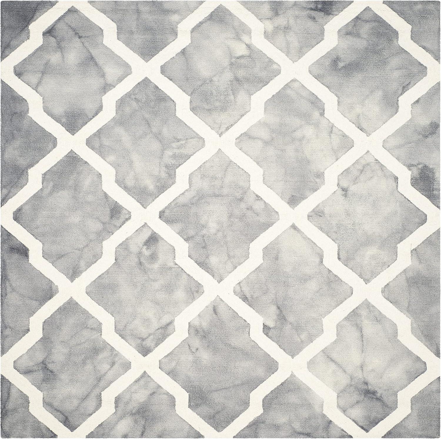 Dip Dye DDY540 Hand Tufted Indoor Area Rug - Grey/Ivory - 7'x7' - Safavieh