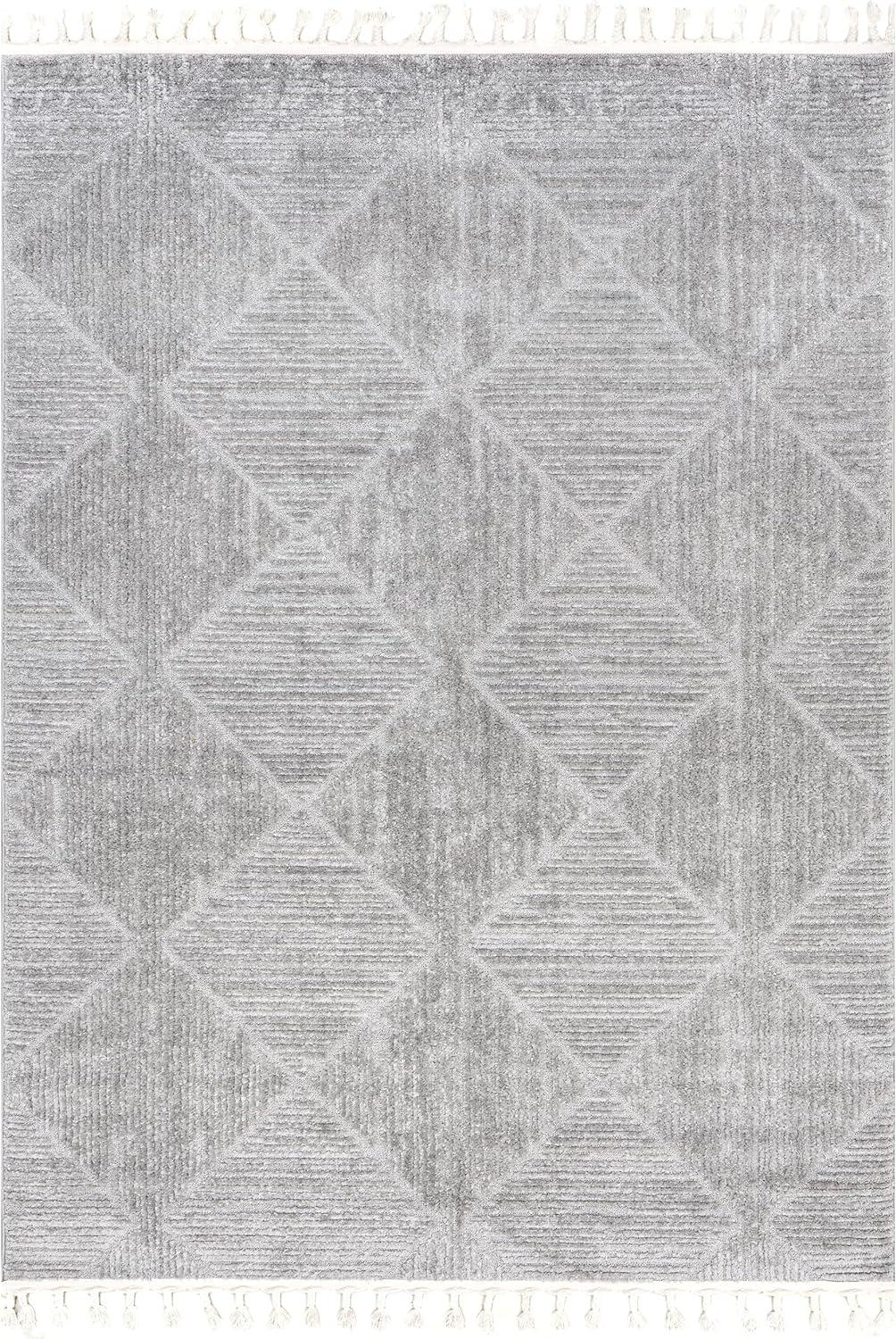 Nuloom Kerry Textured Geometric Tasseled Indoor Area Rug