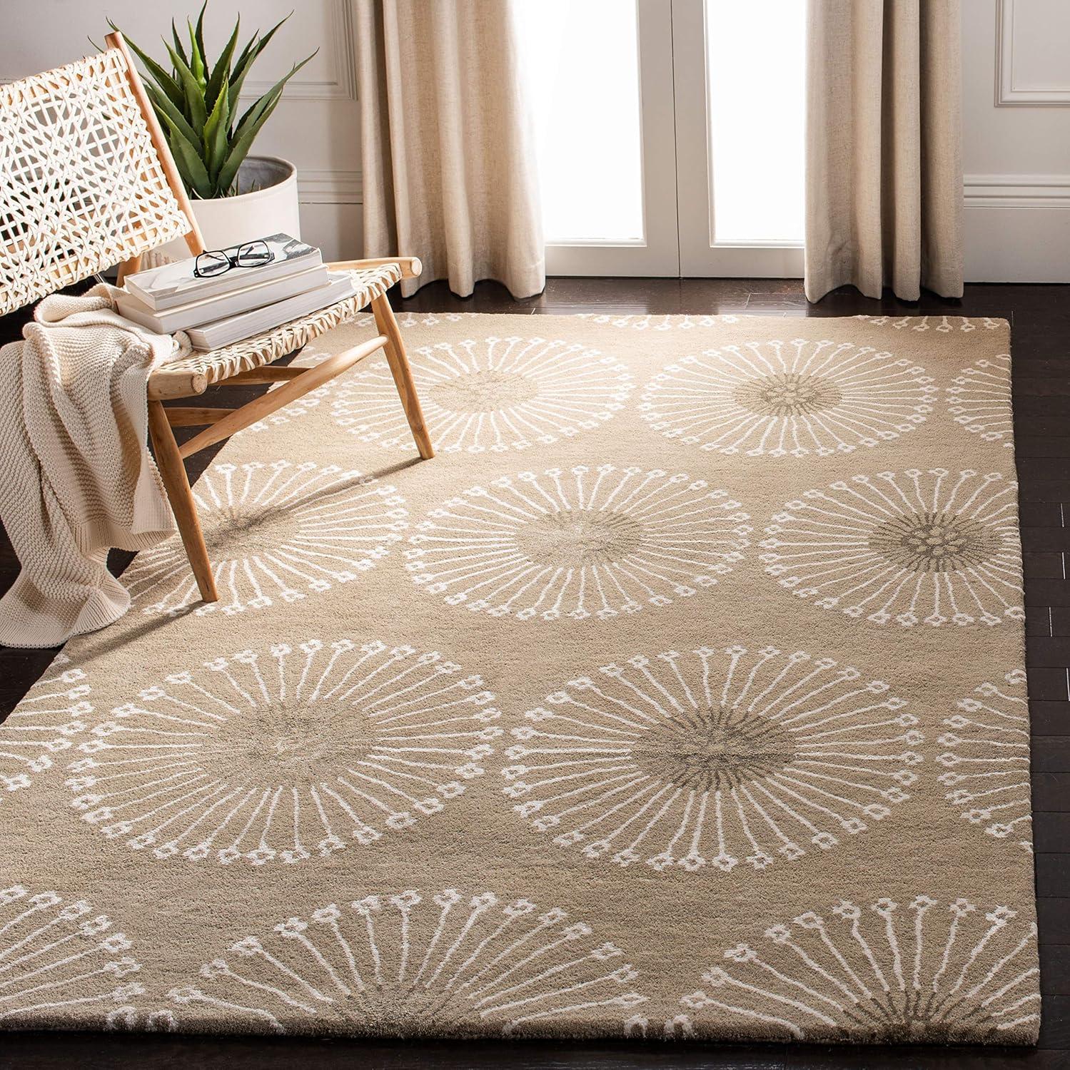 Soho SOH821 Hand Tufted Area Rug - Beige/Brown - 6'x6' - Safavieh.