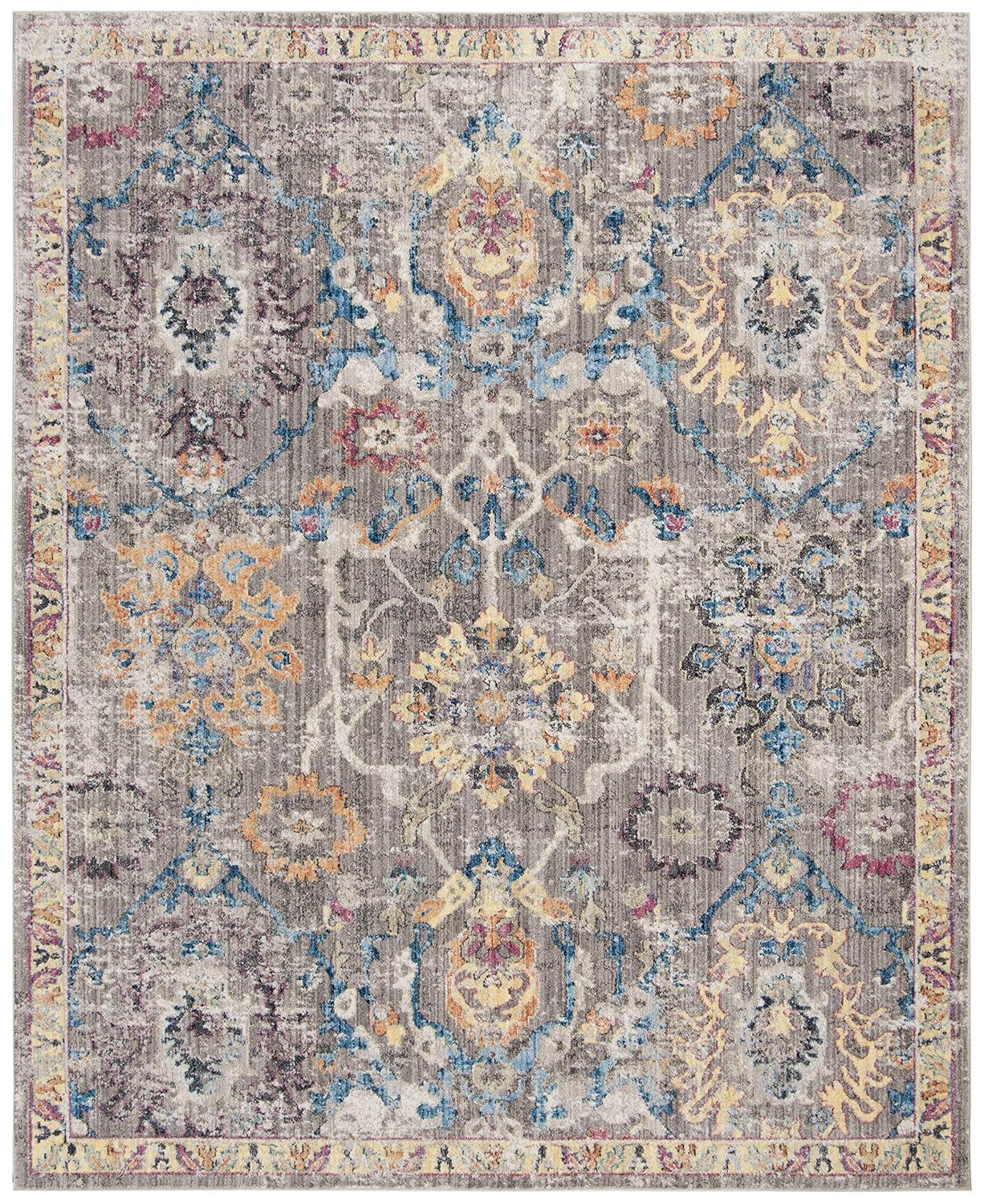 SAFAVIEH Bristol Collection 8' x 10' Grey/Blue BTL347A Boho Chic Distressed Area Rug