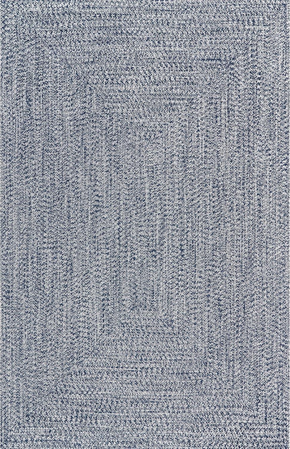 Braided Lefebvre Light Blue 6' x 9' Reversible Synthetic Rug