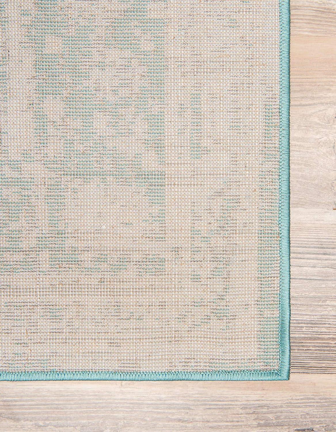 Unique Loom Sofia Collection Area Rug - Salle Garnier (6' 1" x 9' Rectangle Turquoise/Blue)