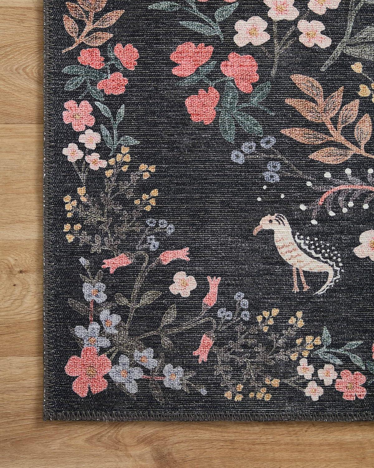 Maison Tuileries Fanciful Bird & Vine Navy 5' x 7'6" Area Rug