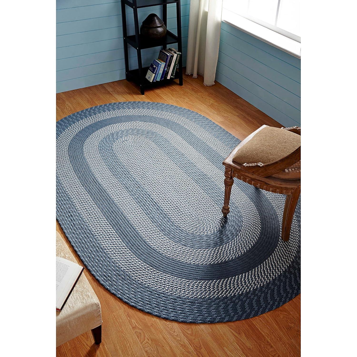 Better Trends Newport Braid Reversible Indoor Utility Rug, 100% Polypropylene, 22" x 40" Oval, Brown