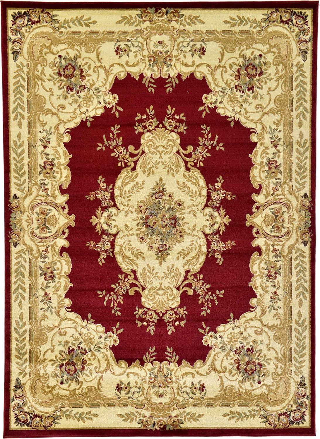 Regal Medallion 9' x 12' Red Synthetic Area Rug