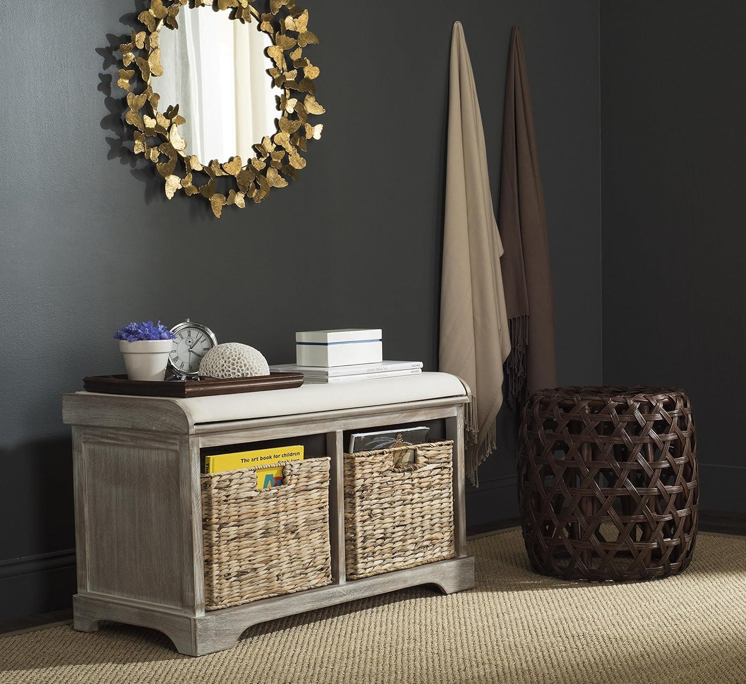 Freddy Wicker Storage Bench  - Safavieh