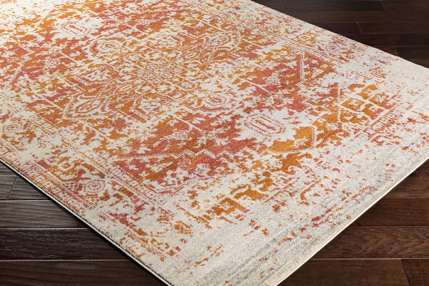 Livabliss Janine Vintage Medallion Area Rug,5'3" x 7'3",Burnt Orange