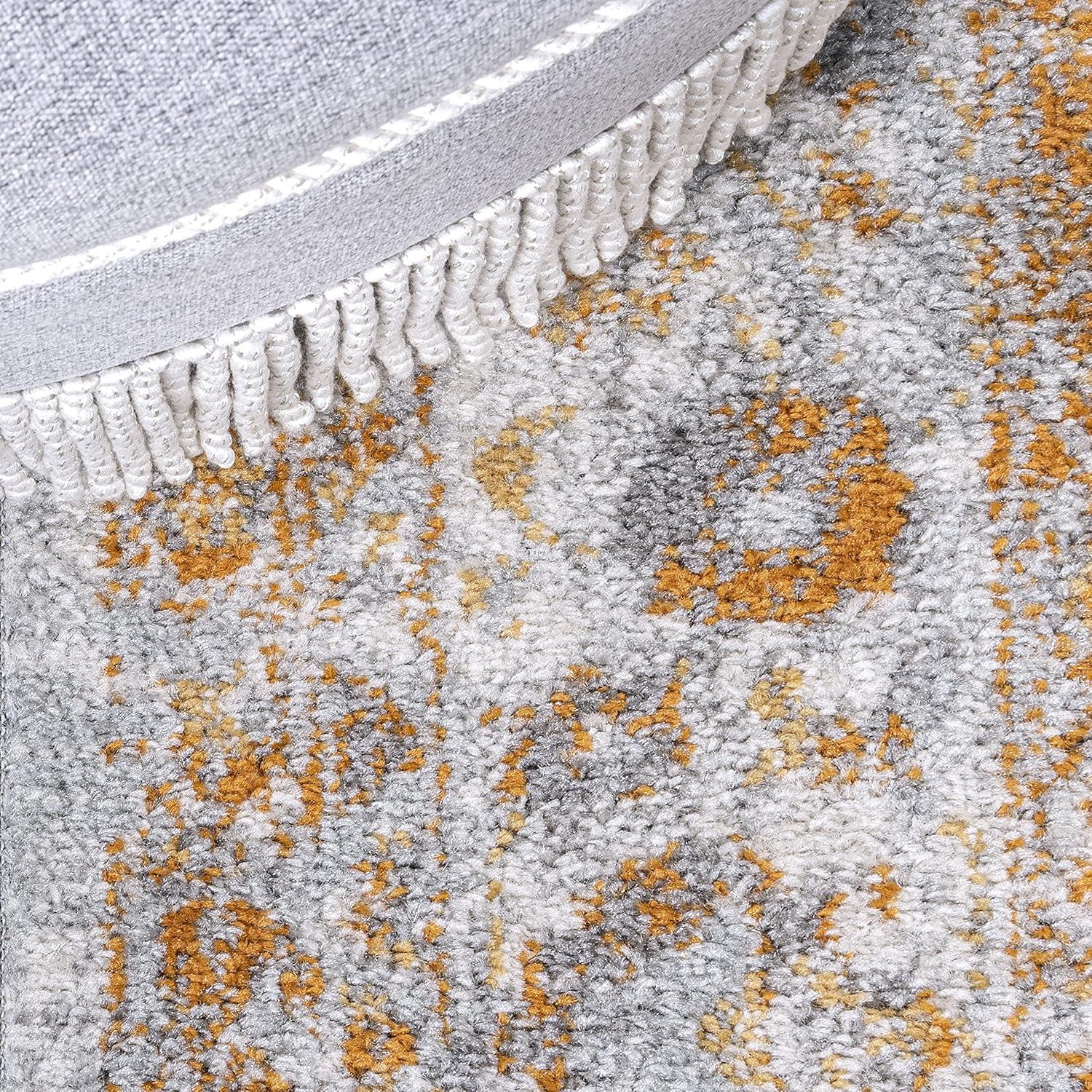 3'x5' Indhira Ornate Medallion Persian Area Rug, Orange/Cream - JONATHAN Y