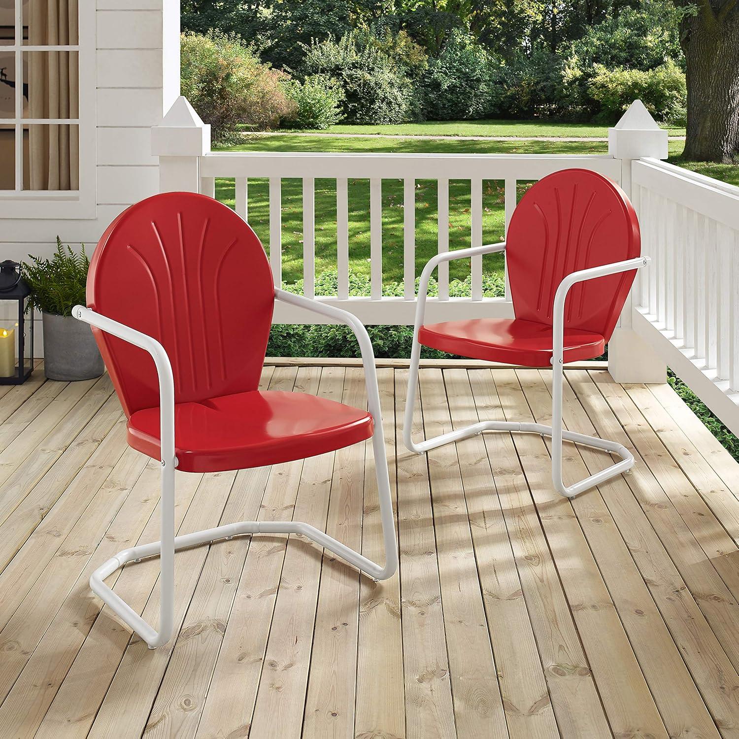 Griffith Bright Red Gloss Metal Outdoor Lounge Chair