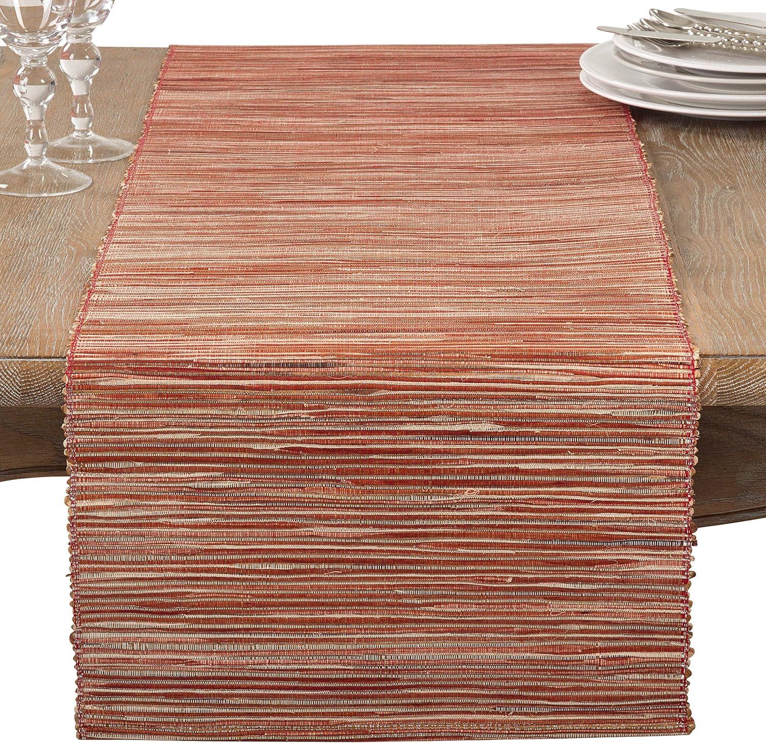 Saro Lifestyle Shimmering Woven Nubby Water Hyacinth Table Runner