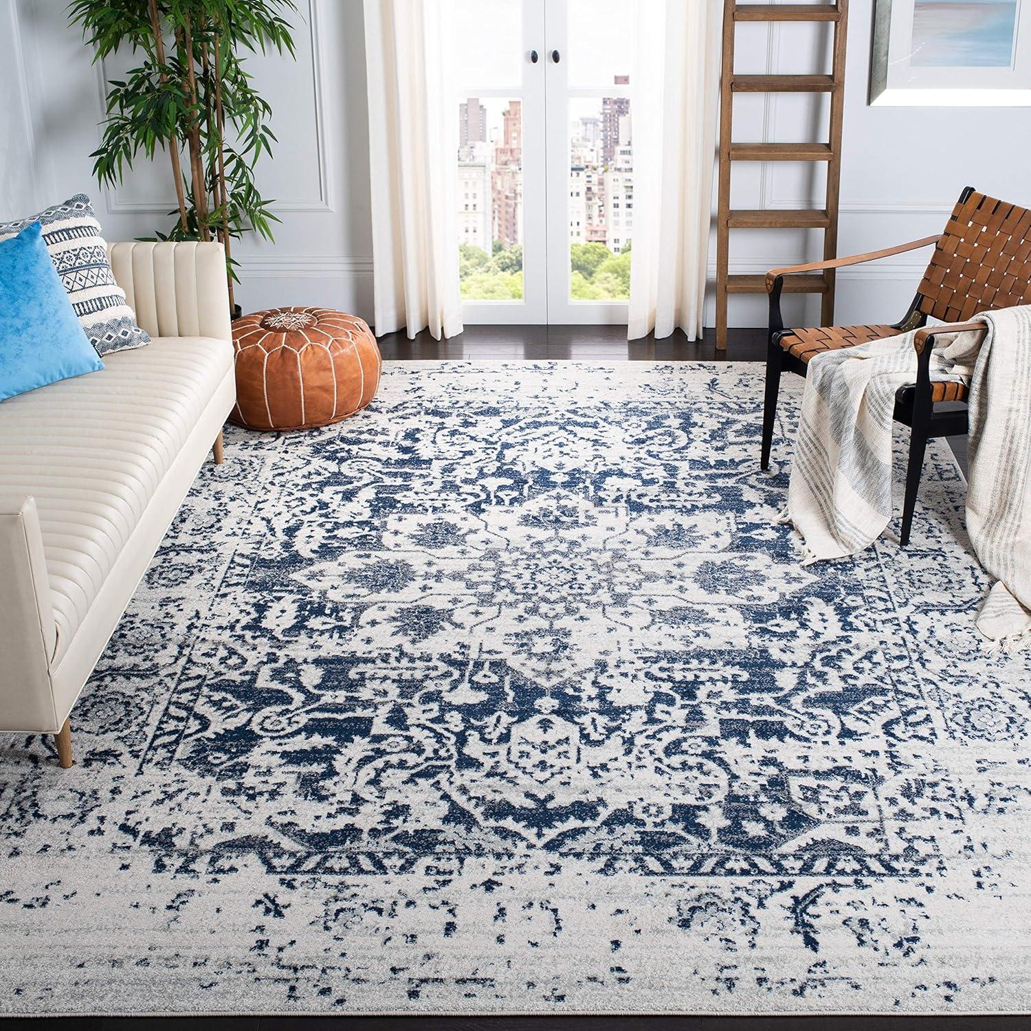 Madison MAD603 Power Loomed Indoor Area Rug - Grey/Ivory - 6'7"x6'7" - Safavieh