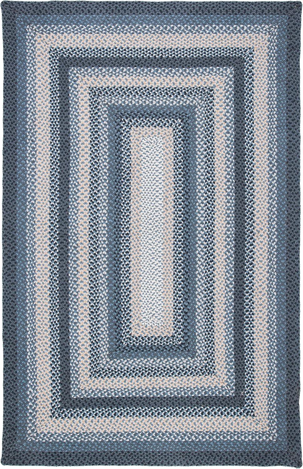 Braided BRD651 Flat Weave Indoor Area Rug - Gold/Sage - 4'x6' - Safavieh