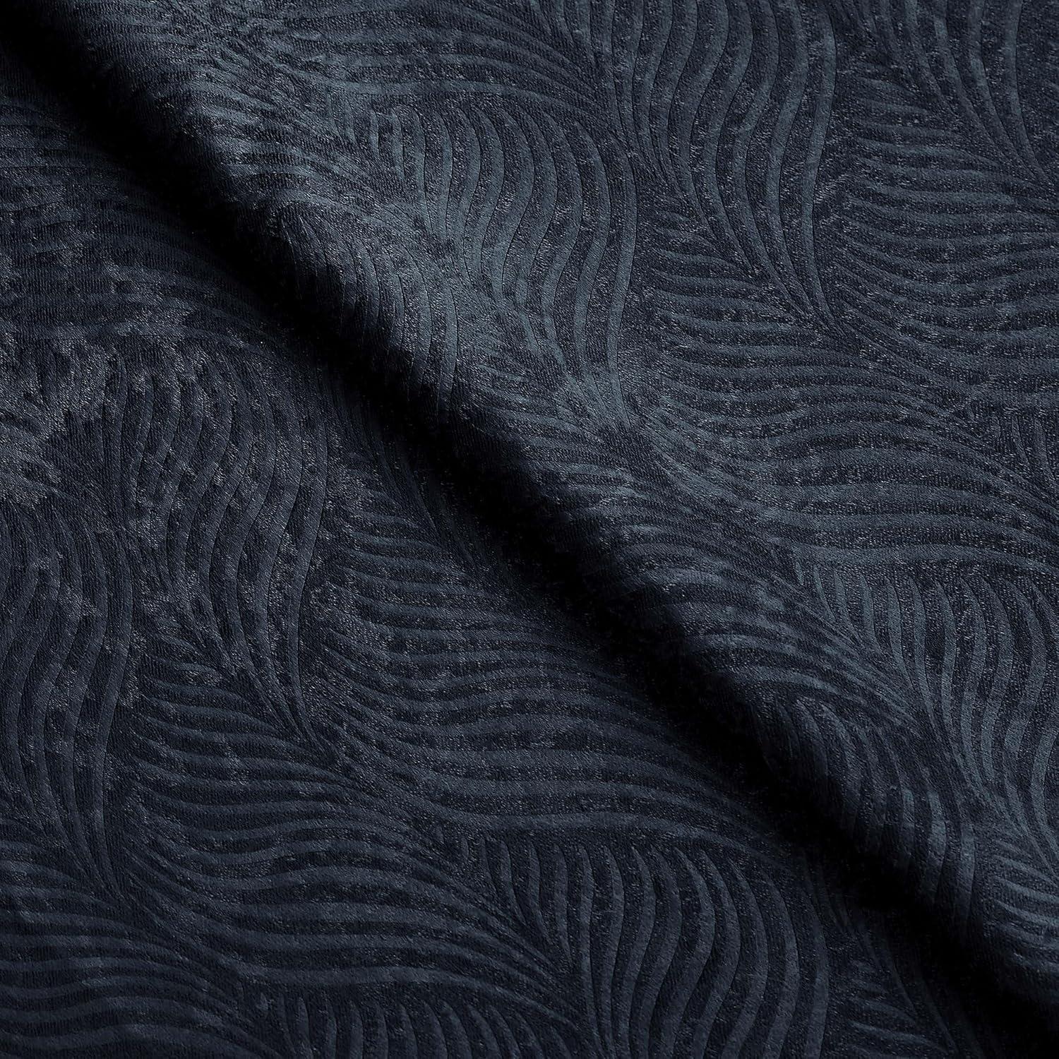 Superior Waverly Blackout Curtains, Rod Pocket, Set of 2, 26" x 63", Navy Blue