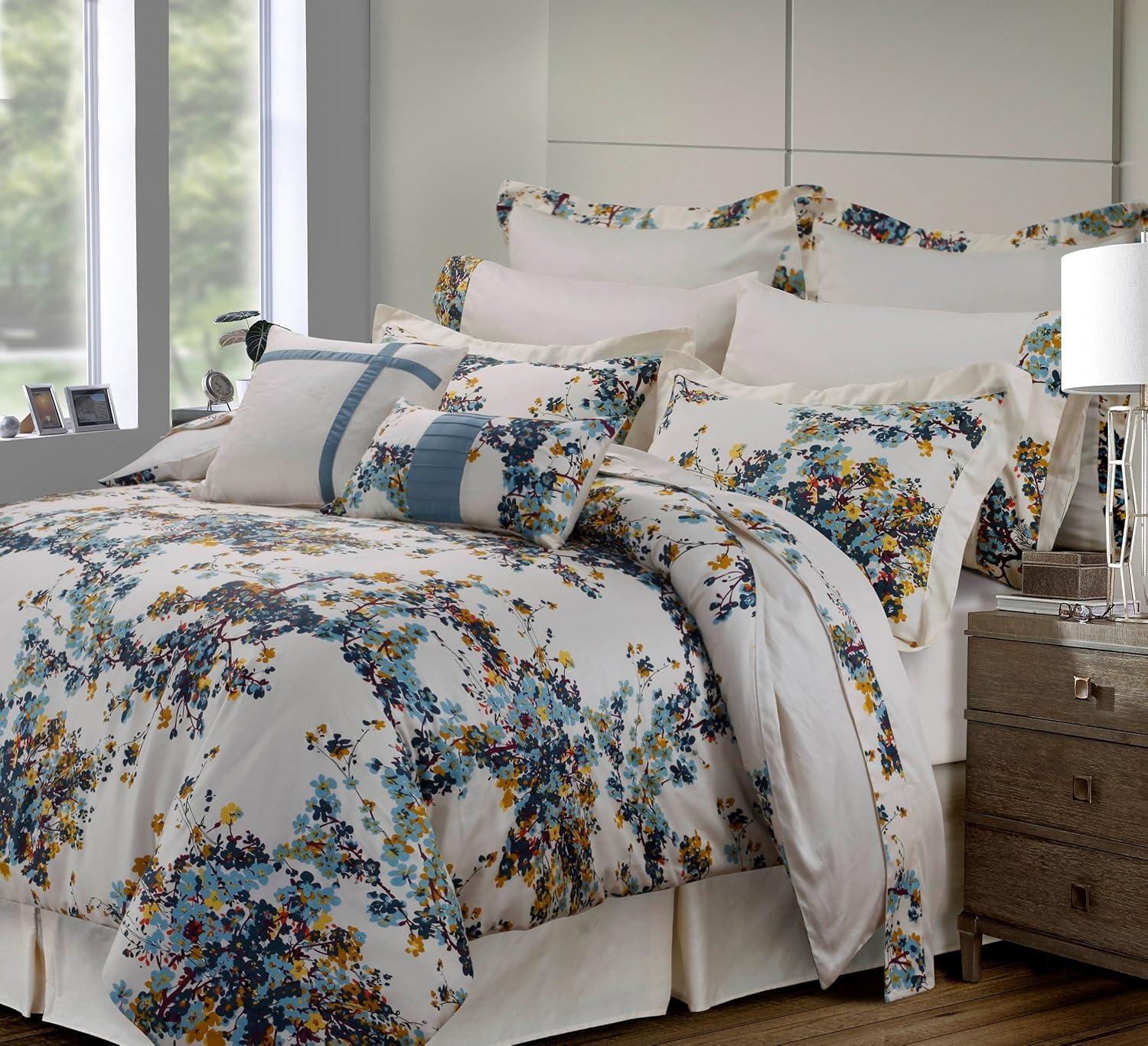 Tribeca Living Modern & Contemporary Cotton Floral Comforter Set