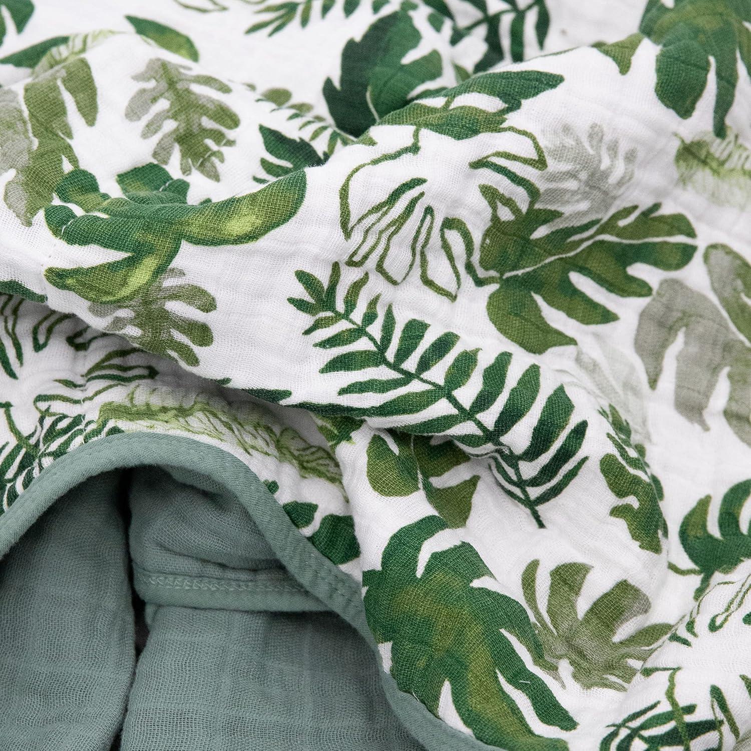 Little Unicorn Cotton Muslin Quilt Blanket - Tropical Leaf