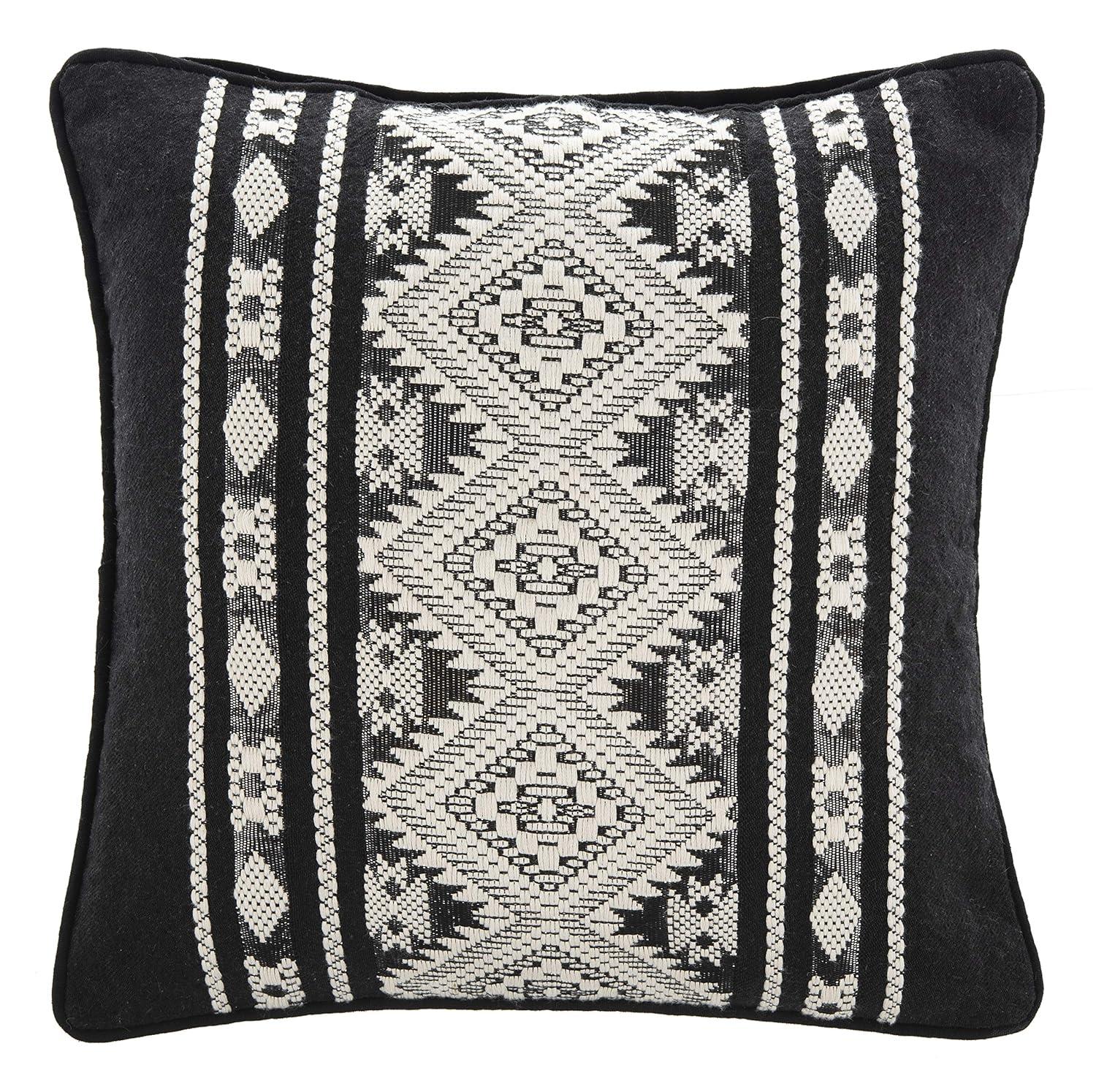Embroidered Cotton Blend Throw Pillow