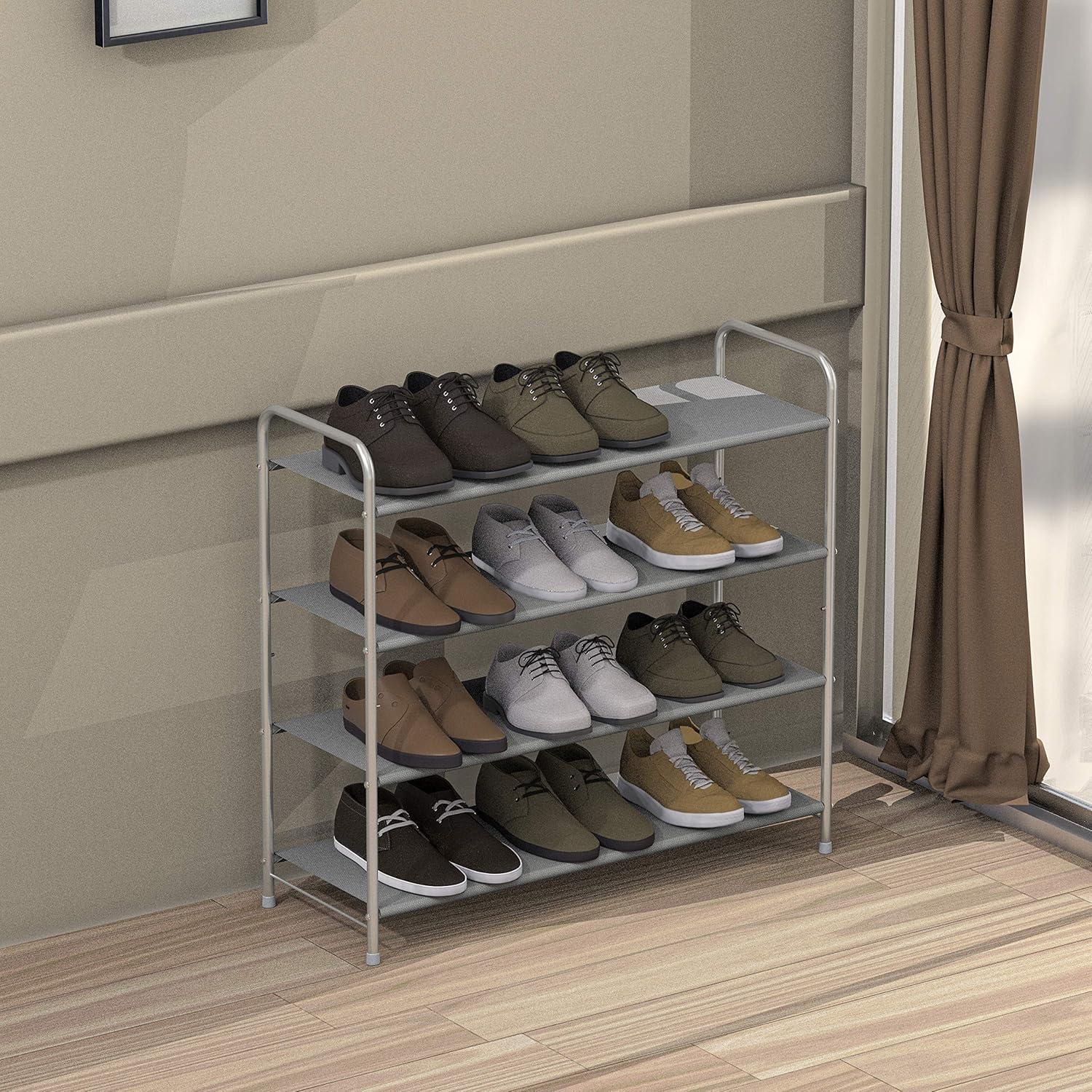 Simple Houseware 4-Tier Shoe Rack Storage Organizer 20-Pair, Gray