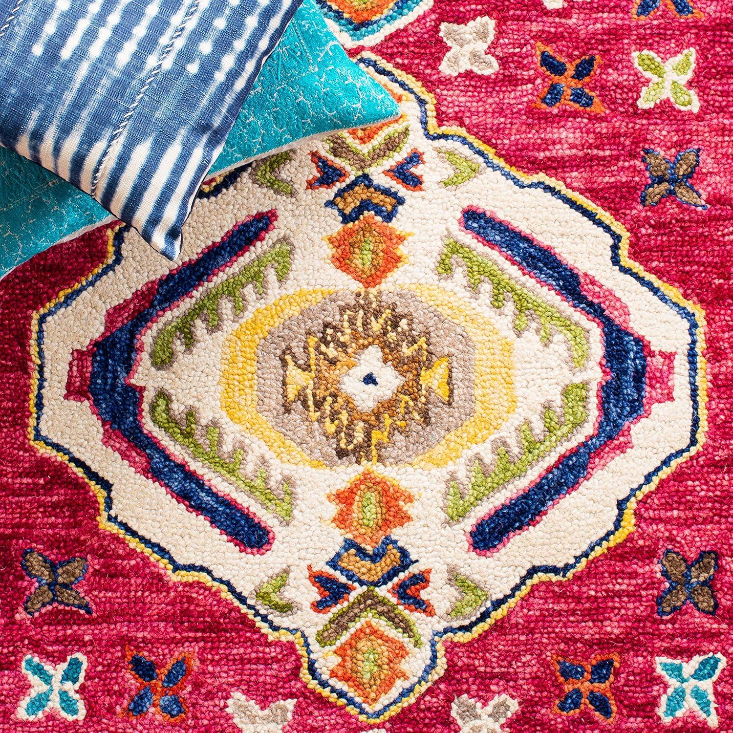 Aspen APN527 Hand Tufted Area Rug - Red/Blue - 4'x6' - Safavieh.