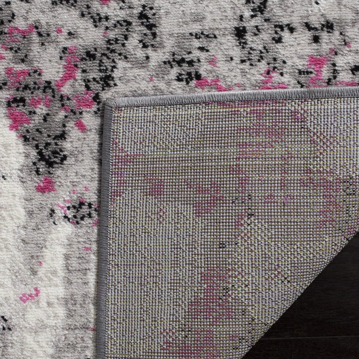 SAFAVIEH Skyler Langston Distressed Area Rug, Grey/Pink, 3' x 5'