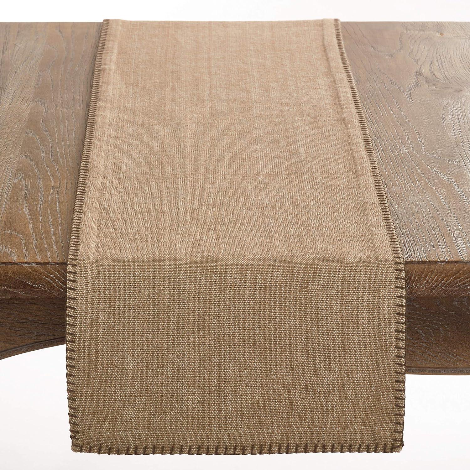 Natural Cotton Whip Stitched Table Runner