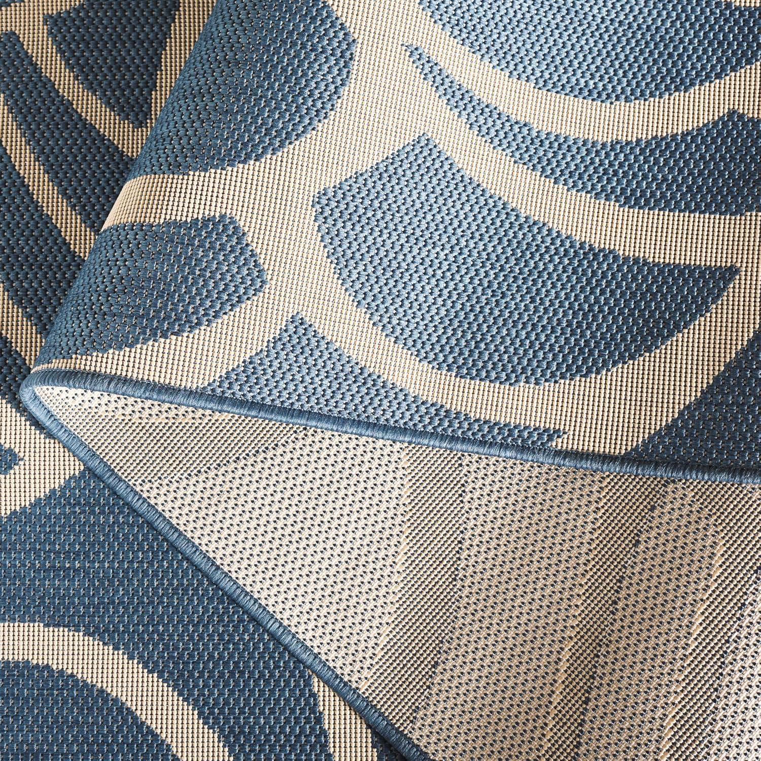 Courtyard CY5141 Power Loomed Indoor/Outdoor Area Rug - Blue/Beige - 8'9"x11'9" - Safavieh.