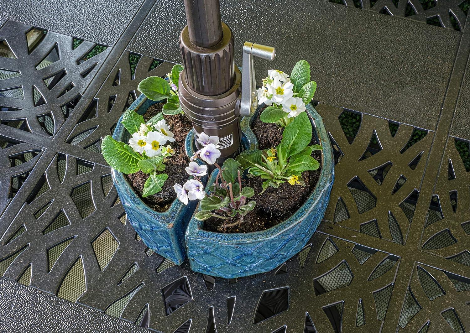 Alfresco Home Trellis Round Planter in Atlantis Blue