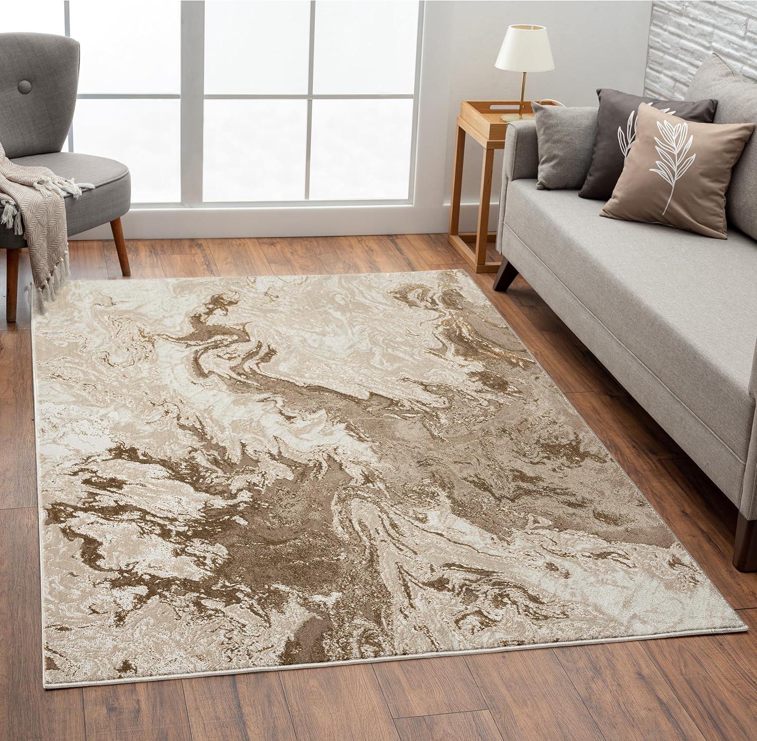 Luxe Weavers Marble Swirl Abstract Area Rug