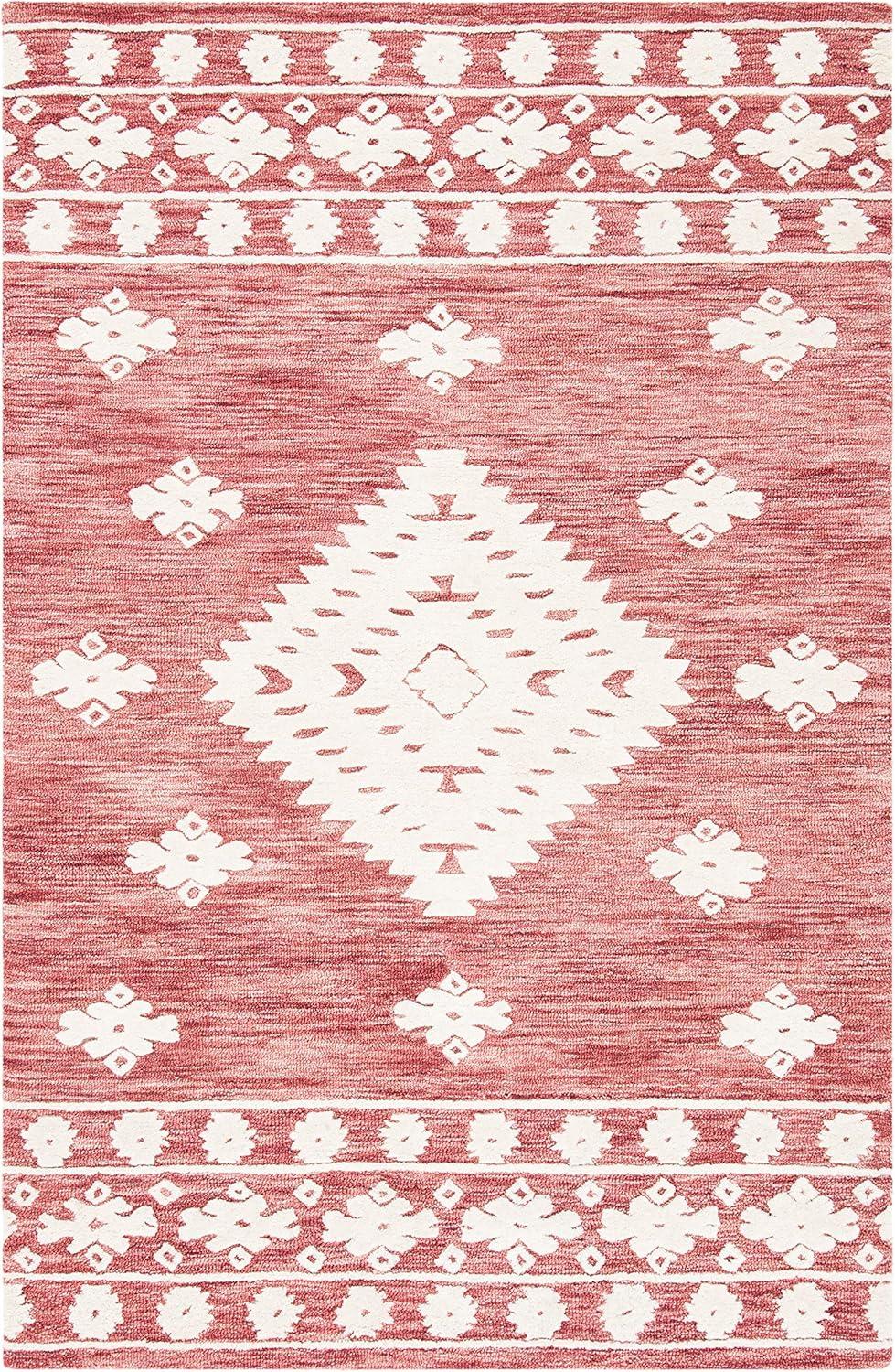 Aspen APN550 Hand Tufted Indoor Area Rug - Rust/Ivory - 4'x6' - Safavieh