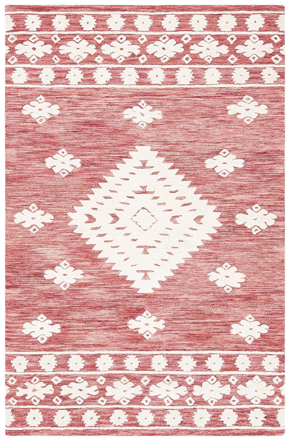 Aspen APN550 Hand Tufted Indoor Area Rug - Rust/Ivory - 4'x6' - Safavieh