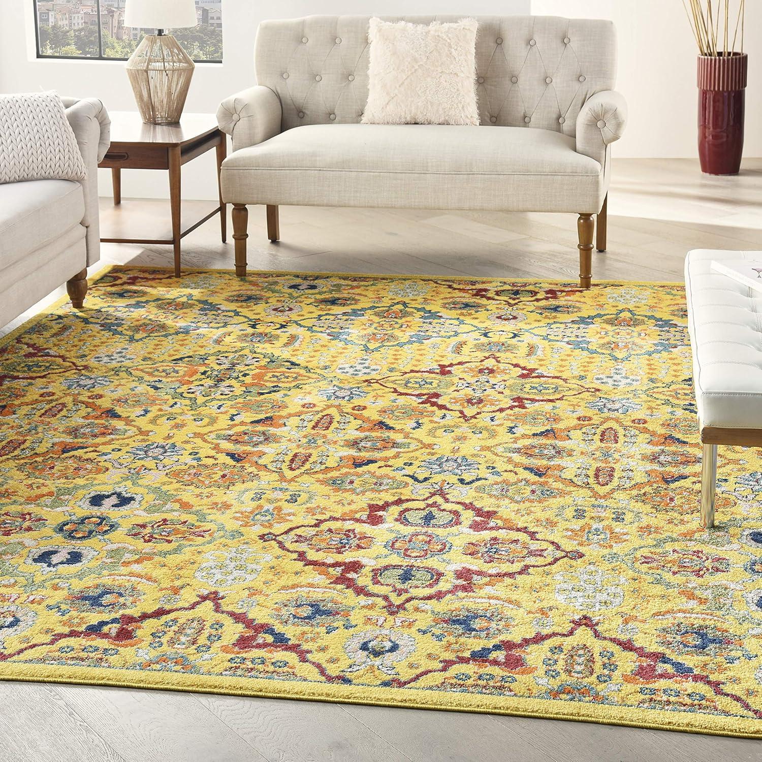 Nourison Allur Boho Indoor Area Rug Yellow Multicolor 7' x 10'