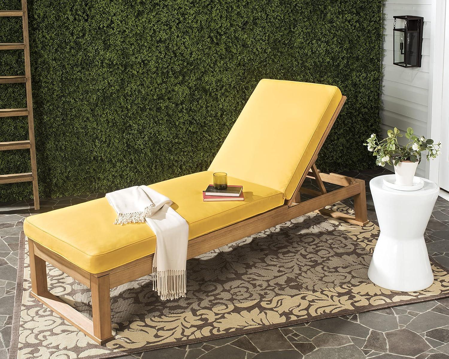 Solano Sunlounger - Outdoor - PAT7024 - Natural/Yellow -Safavieh