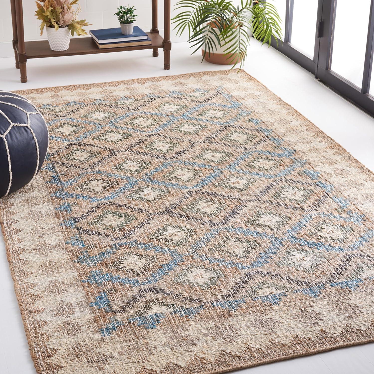 Kilim KLM756 Hand Woven Area Rug - Blue/Ivory - 5'x8' - Safavieh.