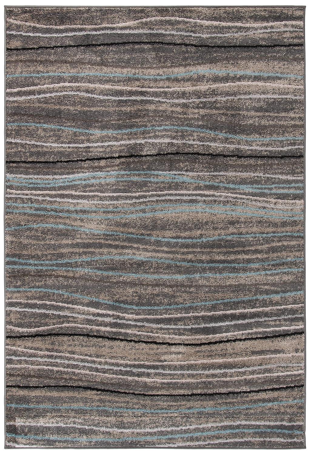 Amsterdam AMS111 Power Loomed Indoor Area Rug - Silver/Beige - 4'x6' - Safavieh