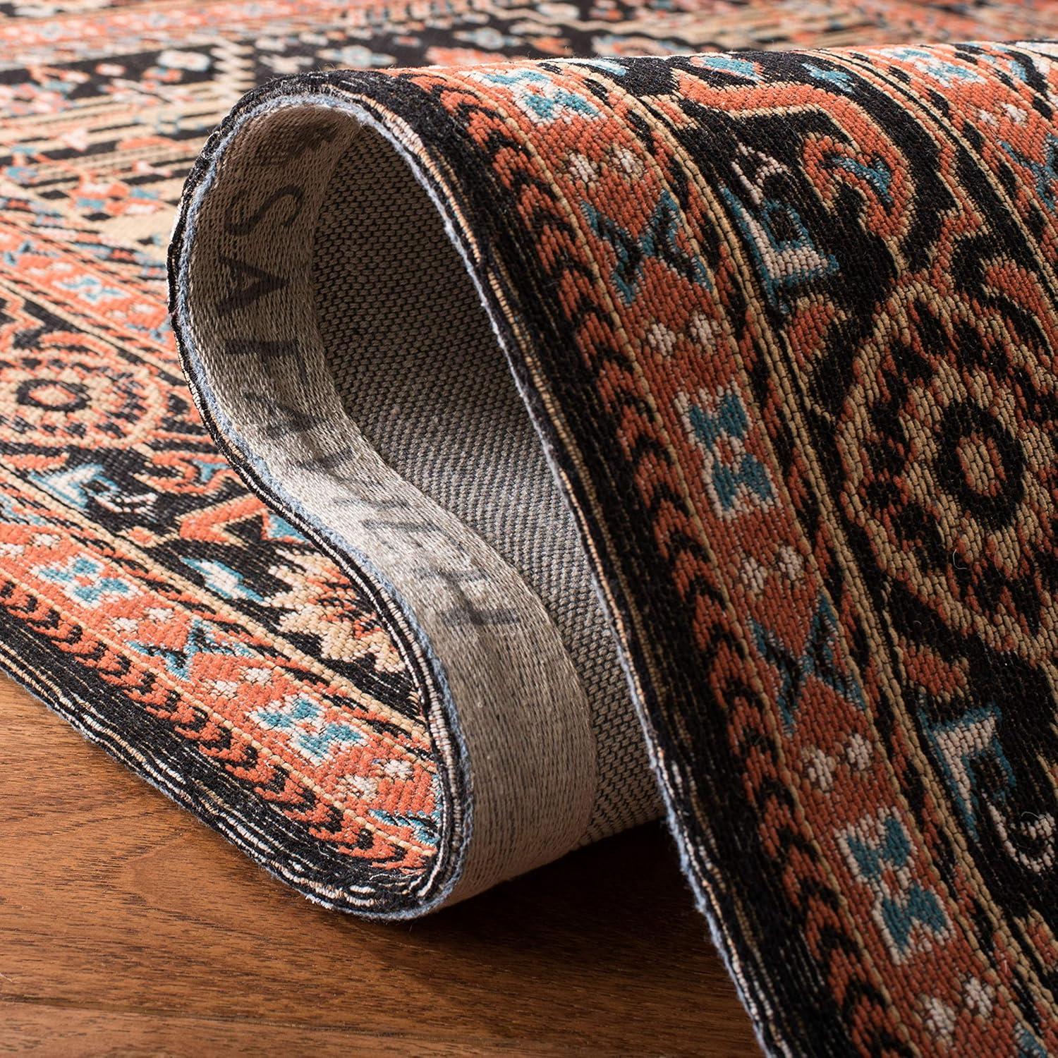 Classic Vintage CLV114 Power Loomed Area Rug - Black/Rust - 8'x10' - Safavieh.