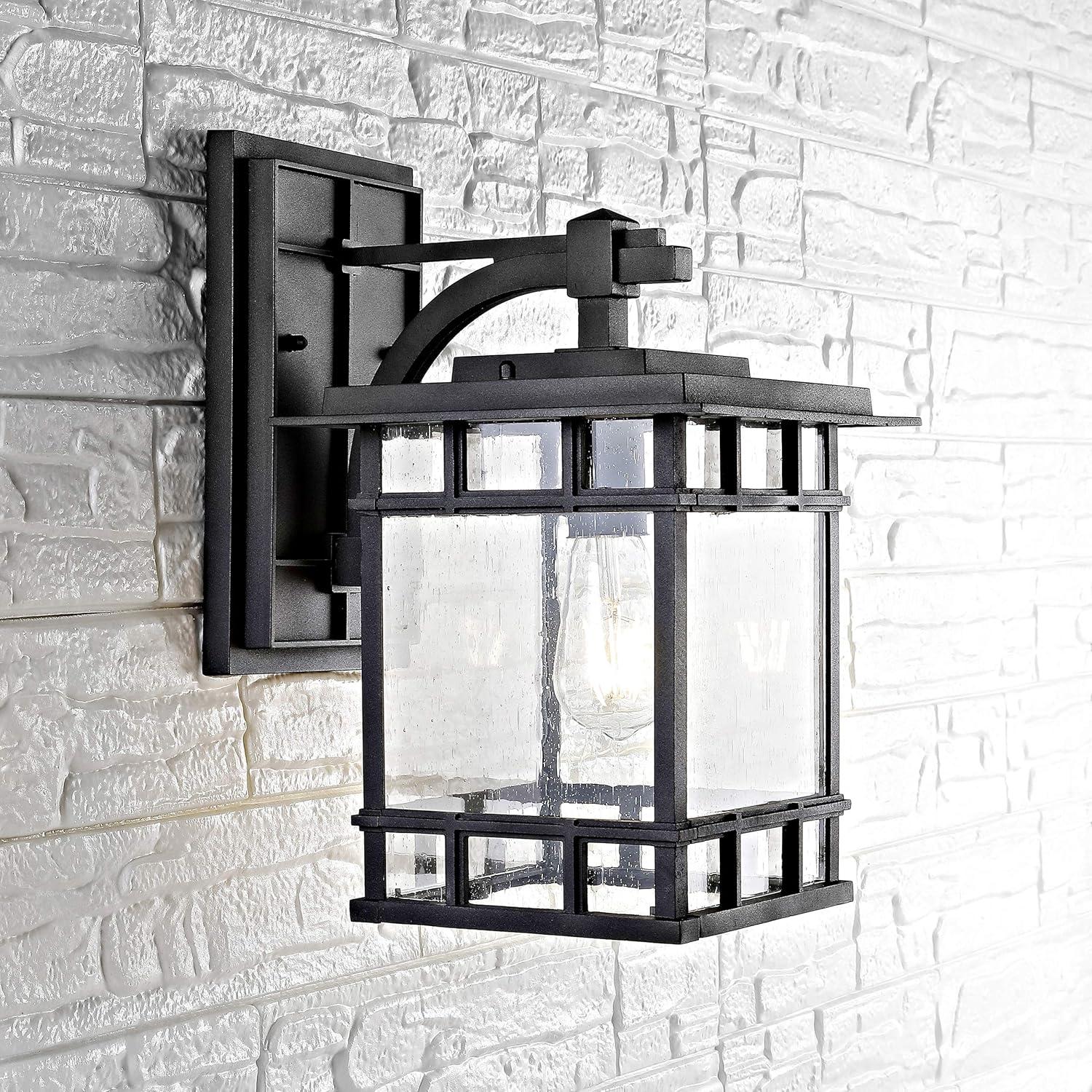 Rolran Outdoor Wall Lantern - Black - Safavieh