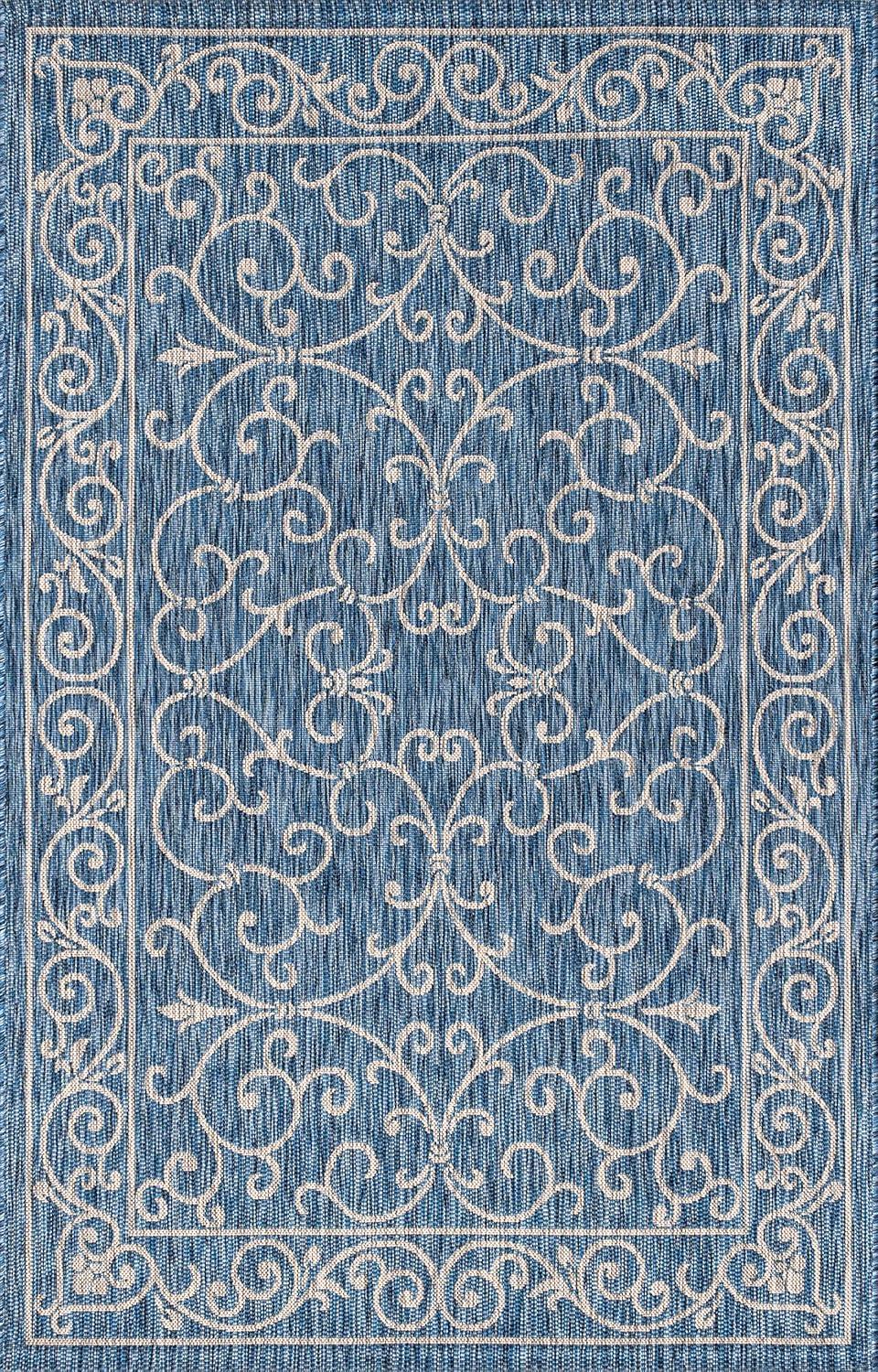 Charleston Vintage Filigree Textured Weave Indoor/Outdoor Area Rug  - JONATHAN Y