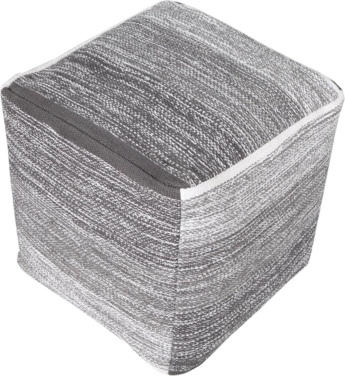 16" Gray 100% Cotton Ottoman