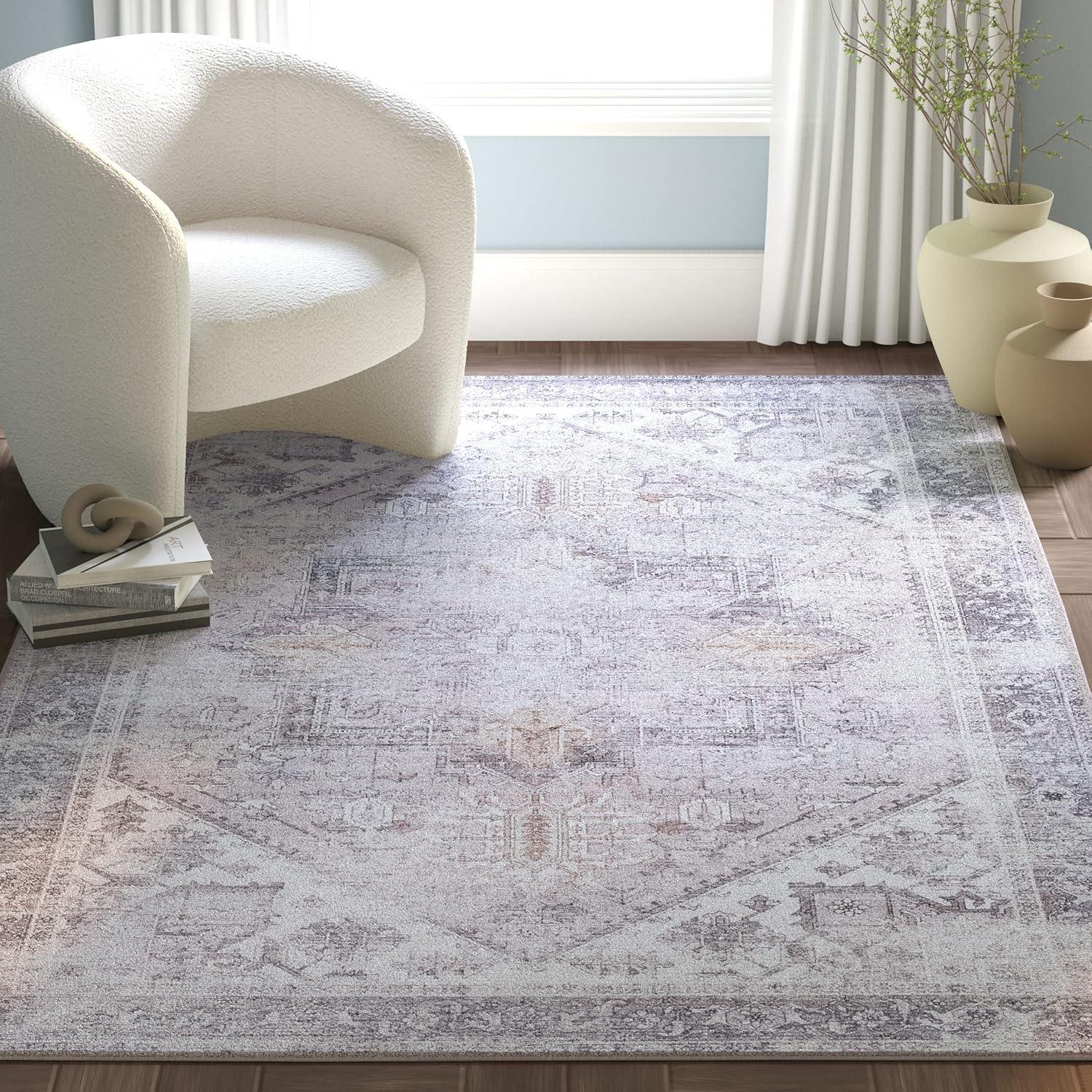 Tucson TSN102 Power Loomed Machine Washable Area Rug - Beige/Grey - 3'x5' - Safavieh.