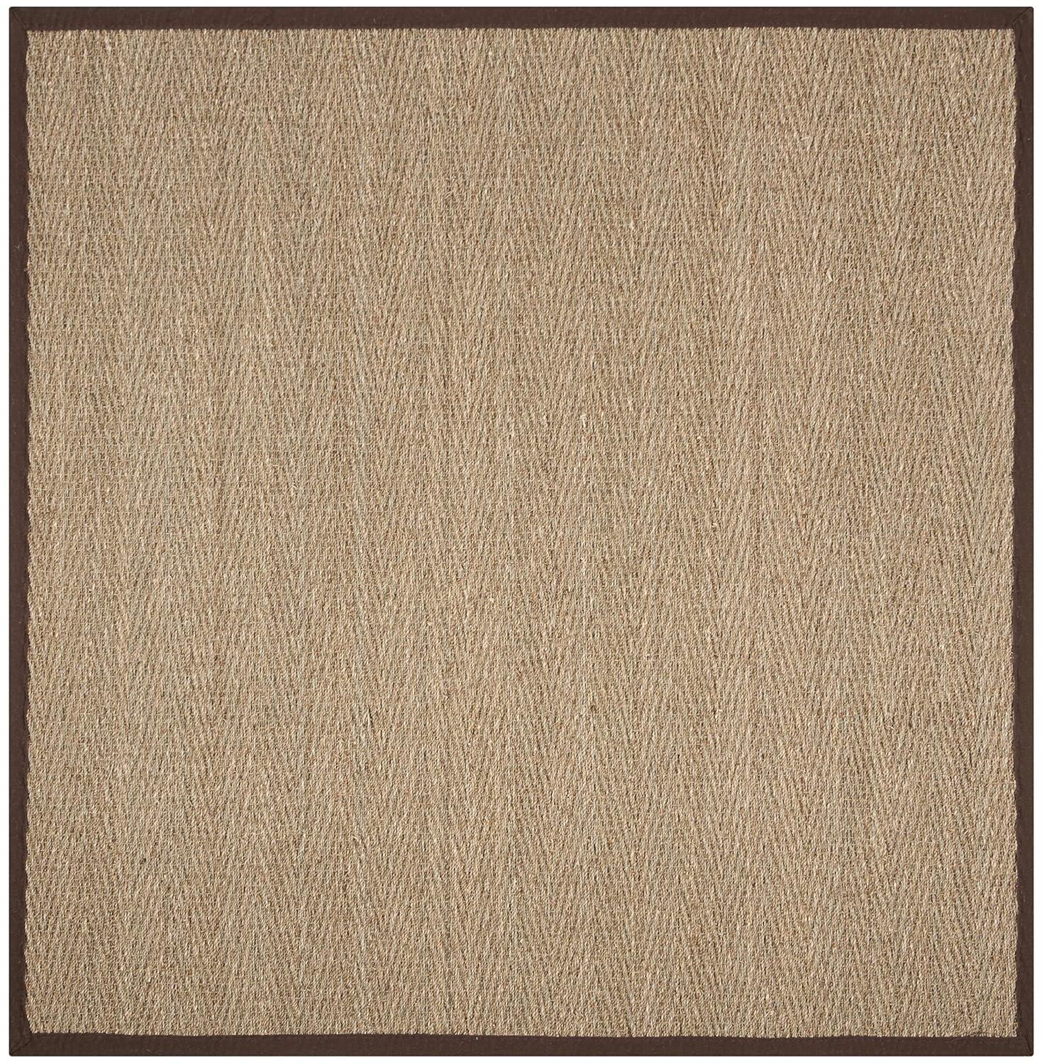 Natural Fiber NF115 Power Loomed Indoor Area Rug - Natural/Dark Brown - 6'x6' - Safavieh