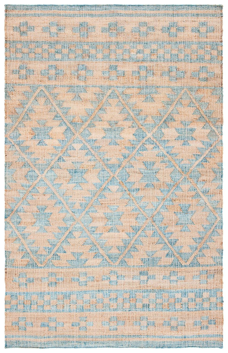 Kilim KLM757 Hand Woven Area Rug - Blue/Natural - 6'x9' - Safavieh.