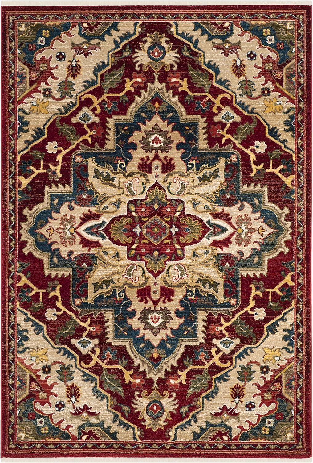 Kashan KSN304 Power Loomed Area Rug - Red/Beige - 6'7"x9' - Safavieh.