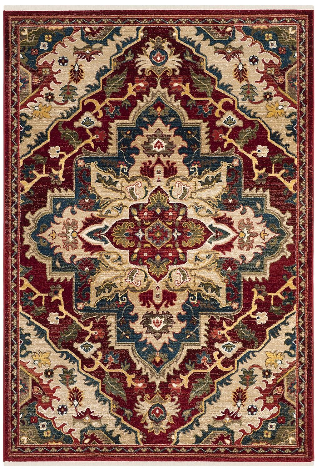 Kashan KSN304 Power Loomed Area Rug - Red/Beige - 6'7"x9' - Safavieh.