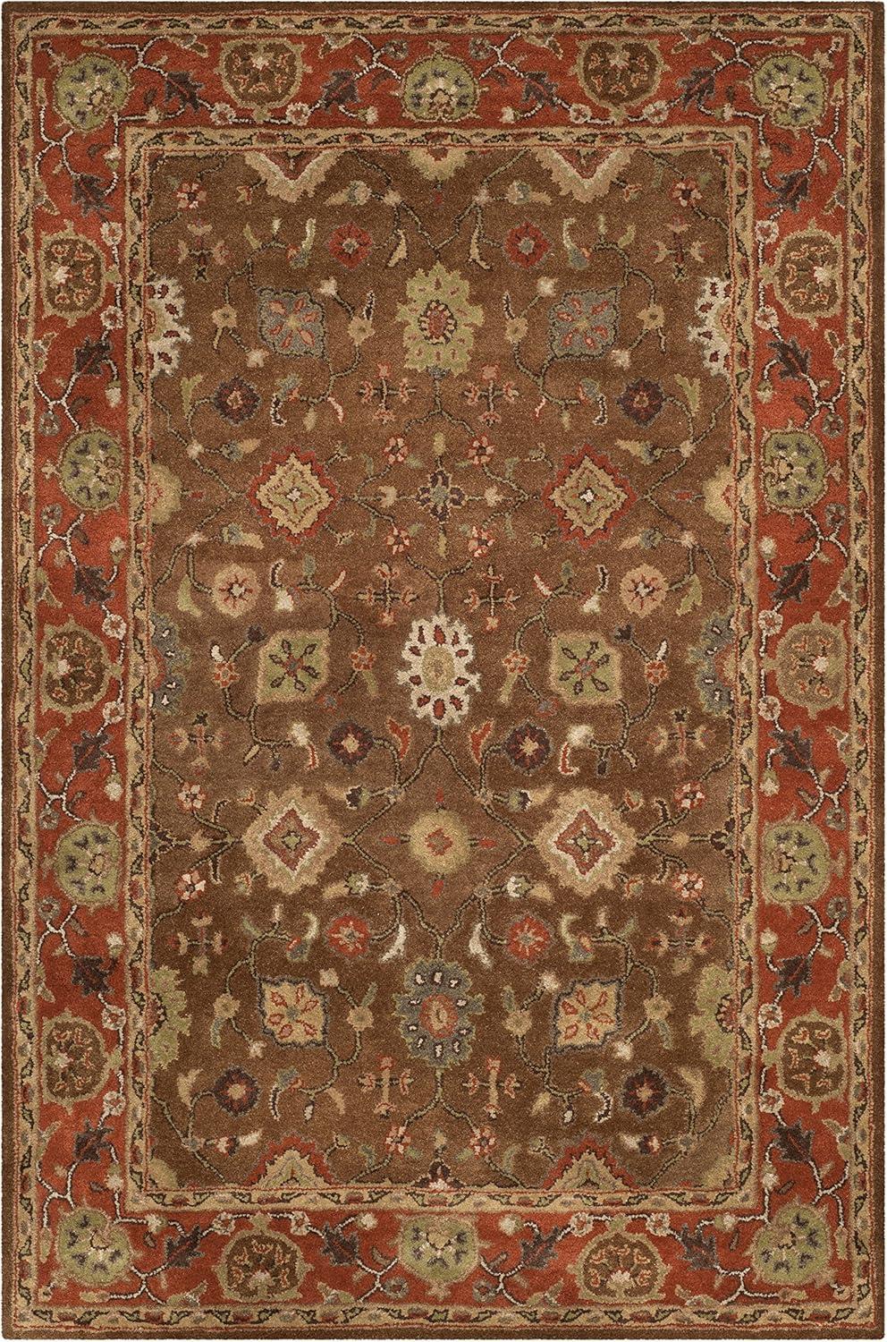 Heritage HG952 Hand Tufted Area Rug - Moss/Rust - 8'3"x11' - Safavieh.