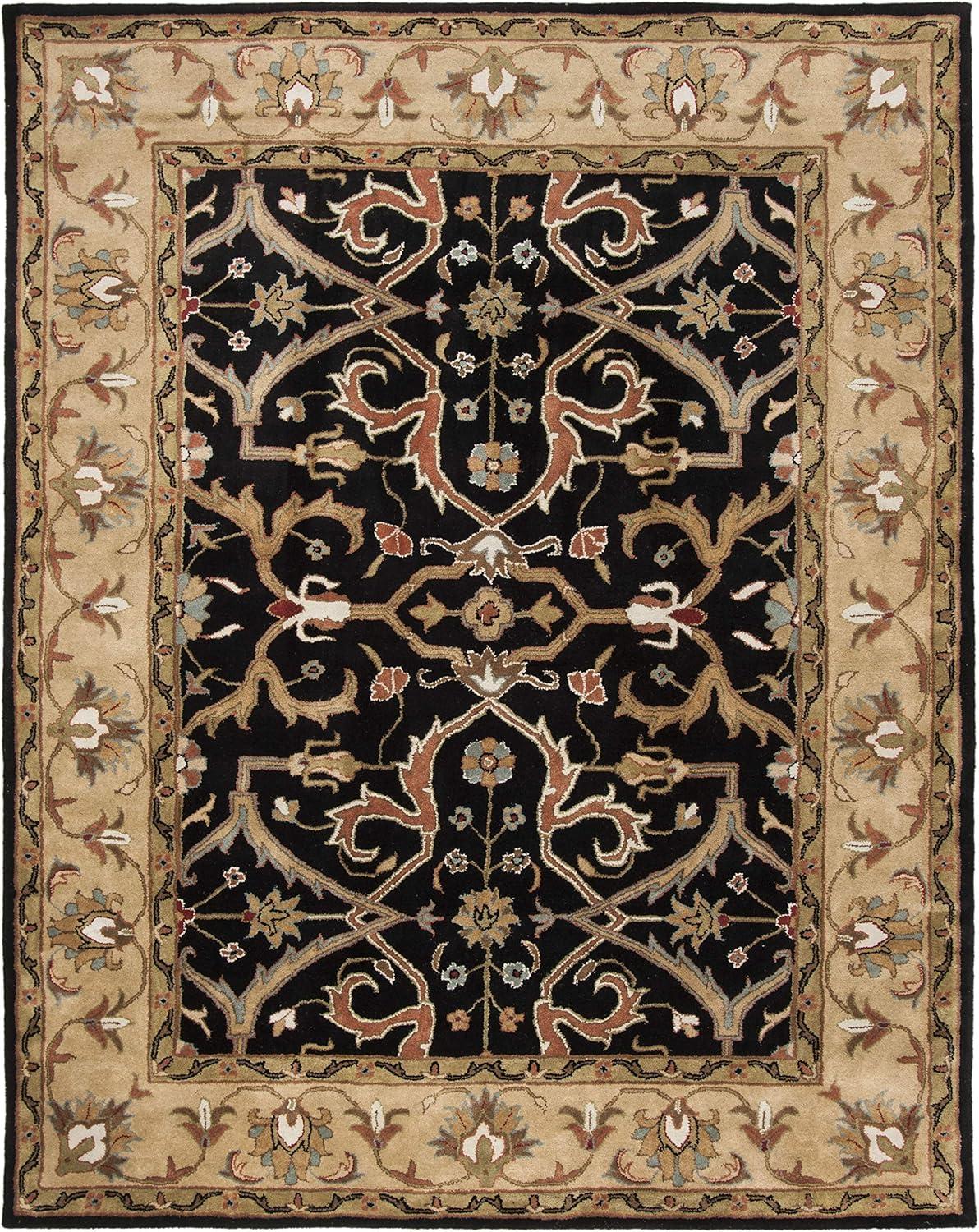 SAFAVIEH Heritage Oslo Traditional Wool Area Rug, Charcoal/Beige, 9'6" x 13'6"