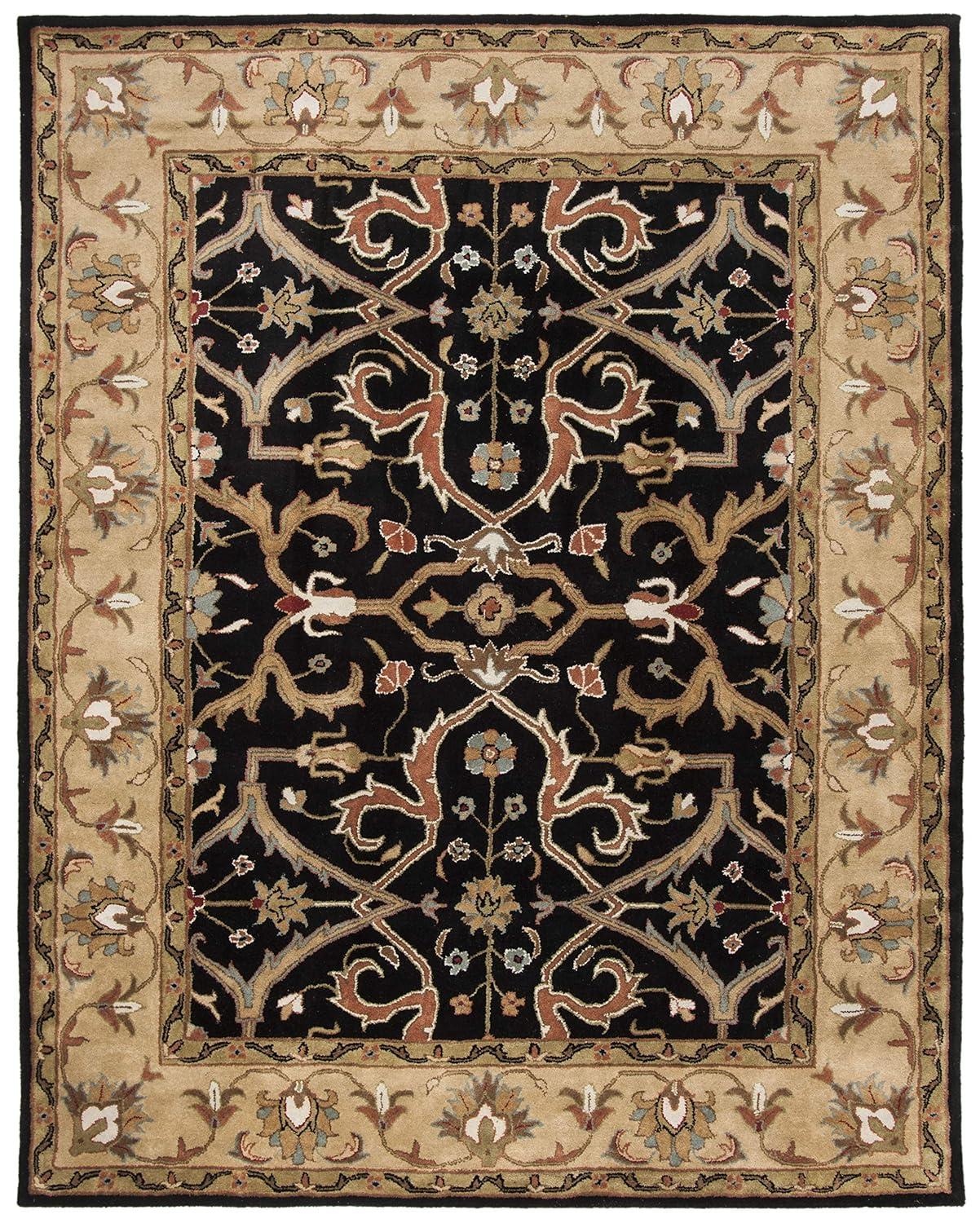 SAFAVIEH Heritage Oslo Traditional Wool Area Rug, Charcoal/Beige, 9'6" x 13'6"