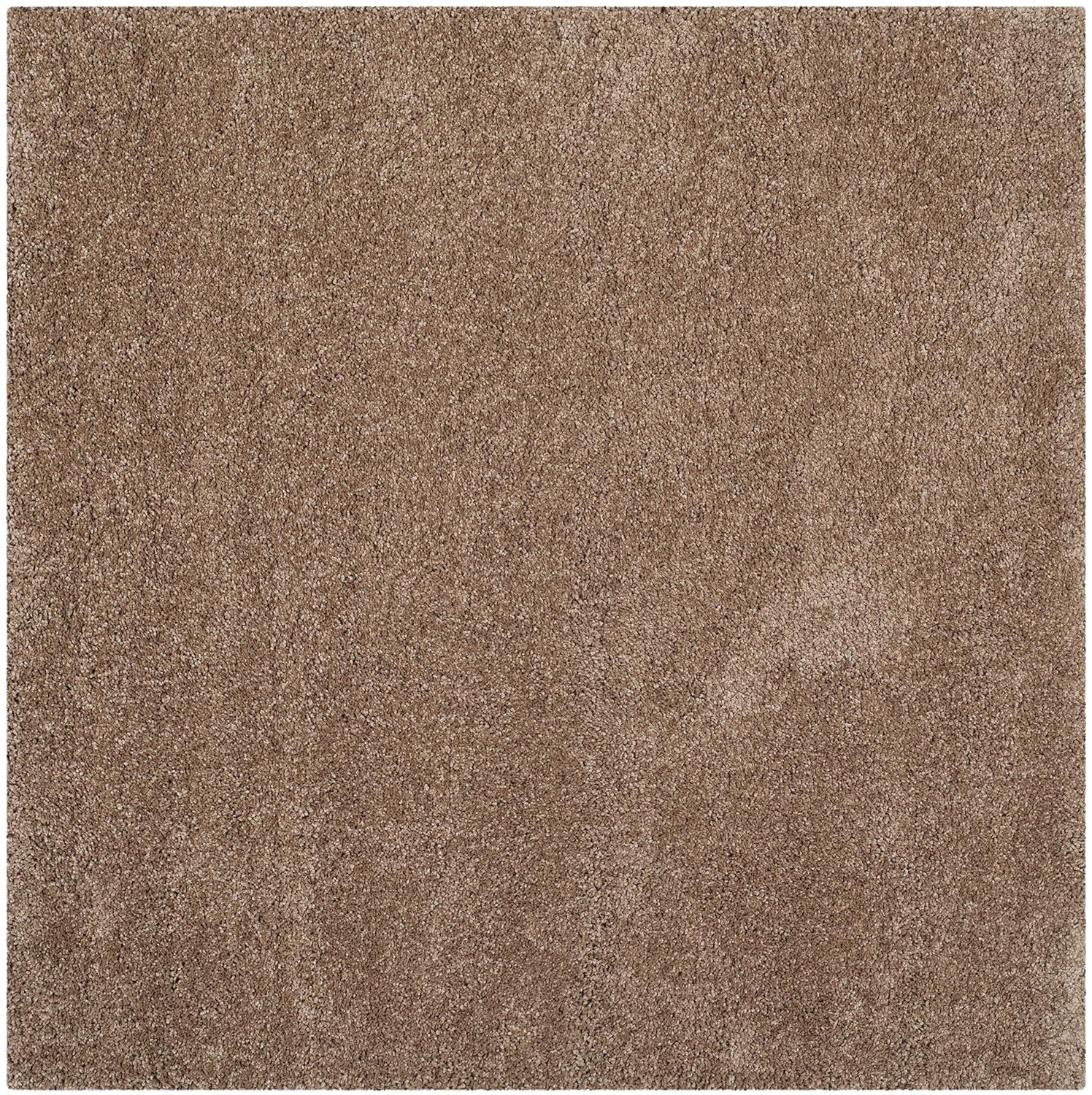 SAFAVIEH Milan Harlow Solid Plush Shag Area Rug, Aqua Blue, 10' x 10' Square