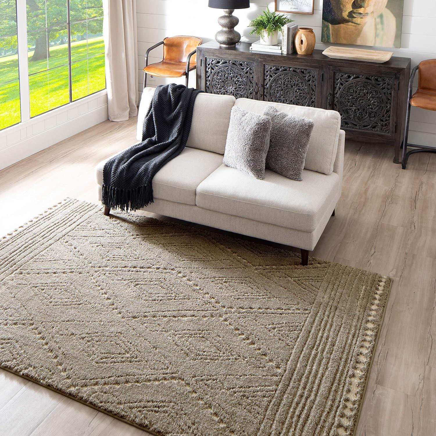 Mohawk Home Vado Geometric Woven Indoor Area Rug, Cream, 4' x 6'